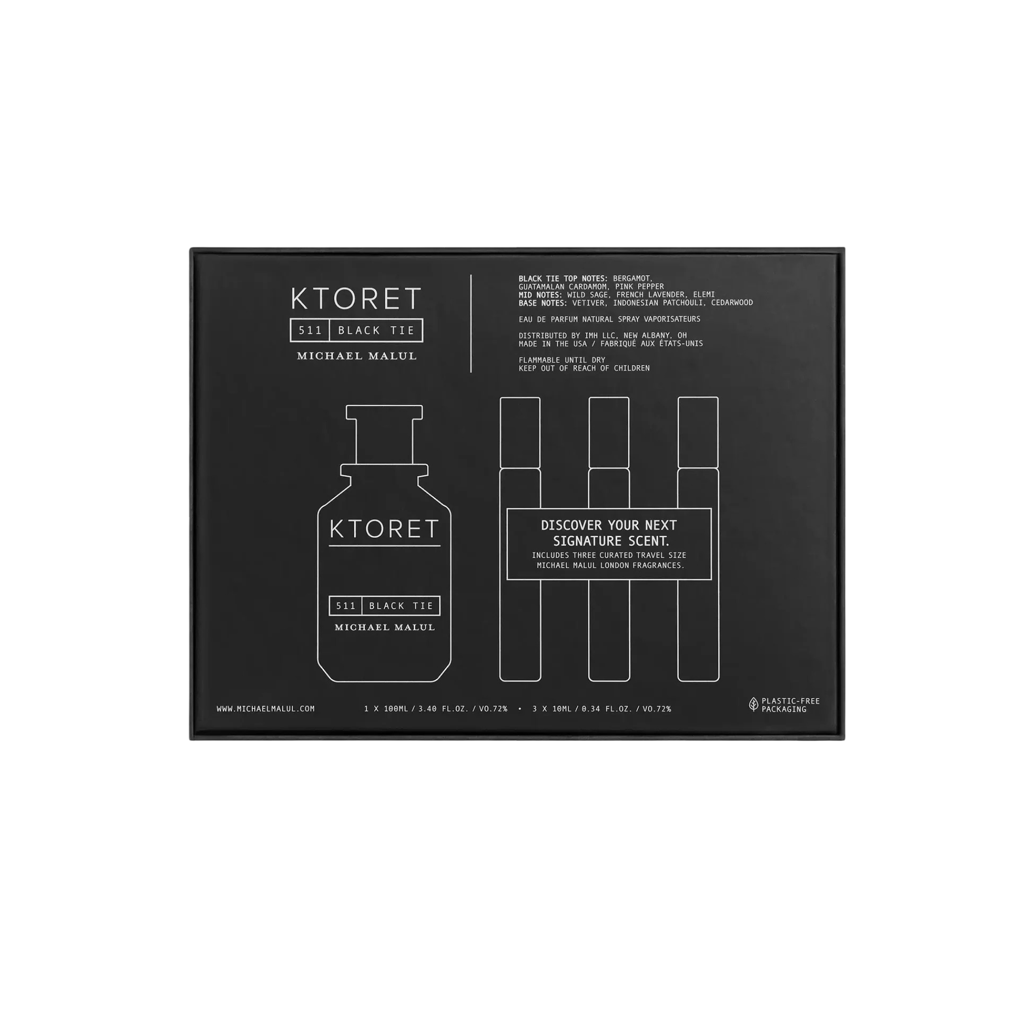 Black TieGift Set 3.4 oz / 100 mL + 3 x 0.33 oz / 10mL Eau de Parfum